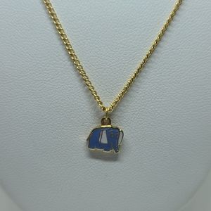 Cute elephant charm necklace, blue elephant charm